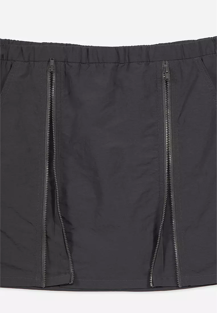 Zippered Nylon Skort