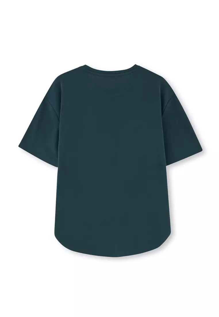 Buy DAGİ Dark Green T-Shirt, U-Neck, Regular Fit, Long Sleeve