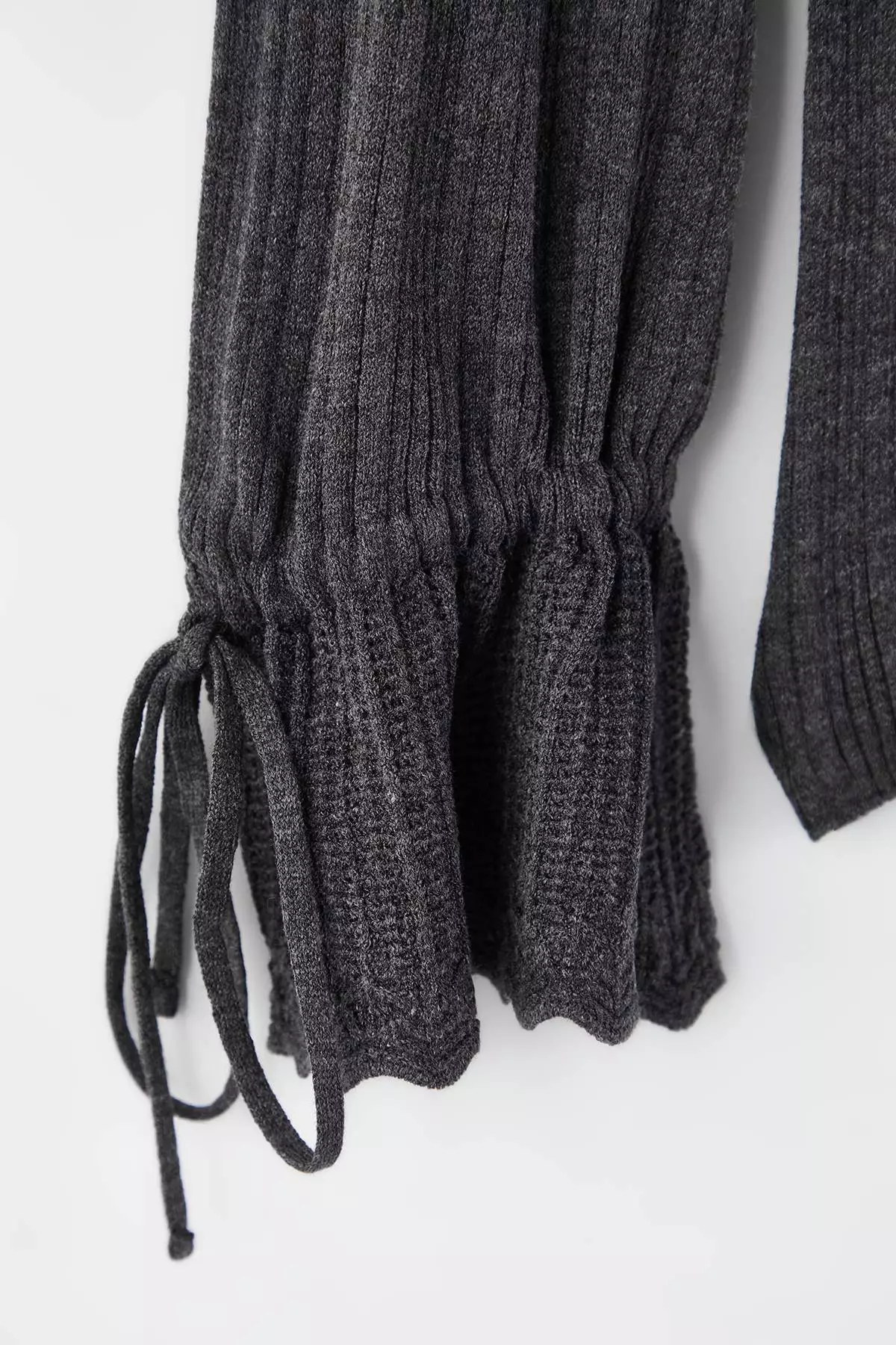 Anthracite Mercerized Look Ribbed Polo Neck Knitwear Cardigan Tbbaw26Av00032