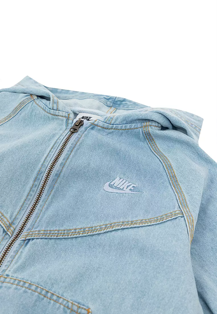 Full-Zip Hooded Denim Jacket