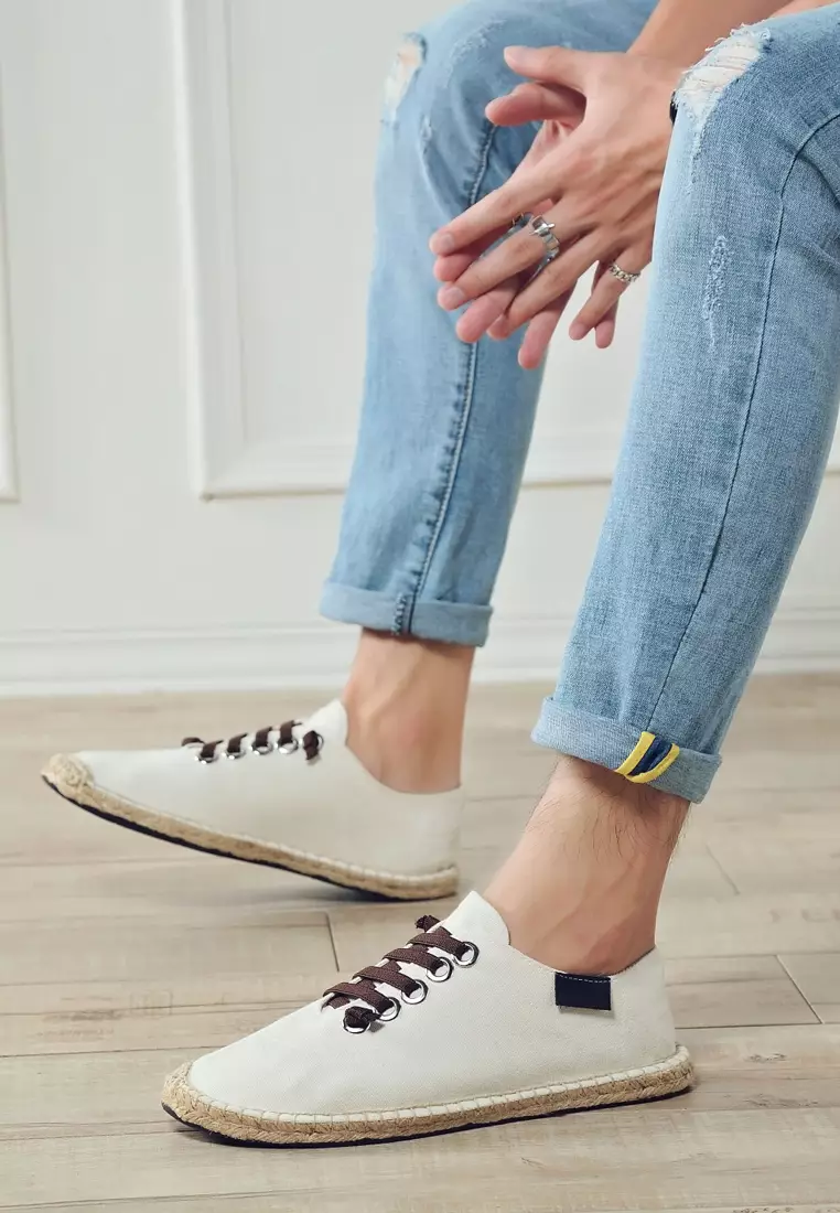 Color Matching Lace Up Canvas Espadrilles QZ-X35