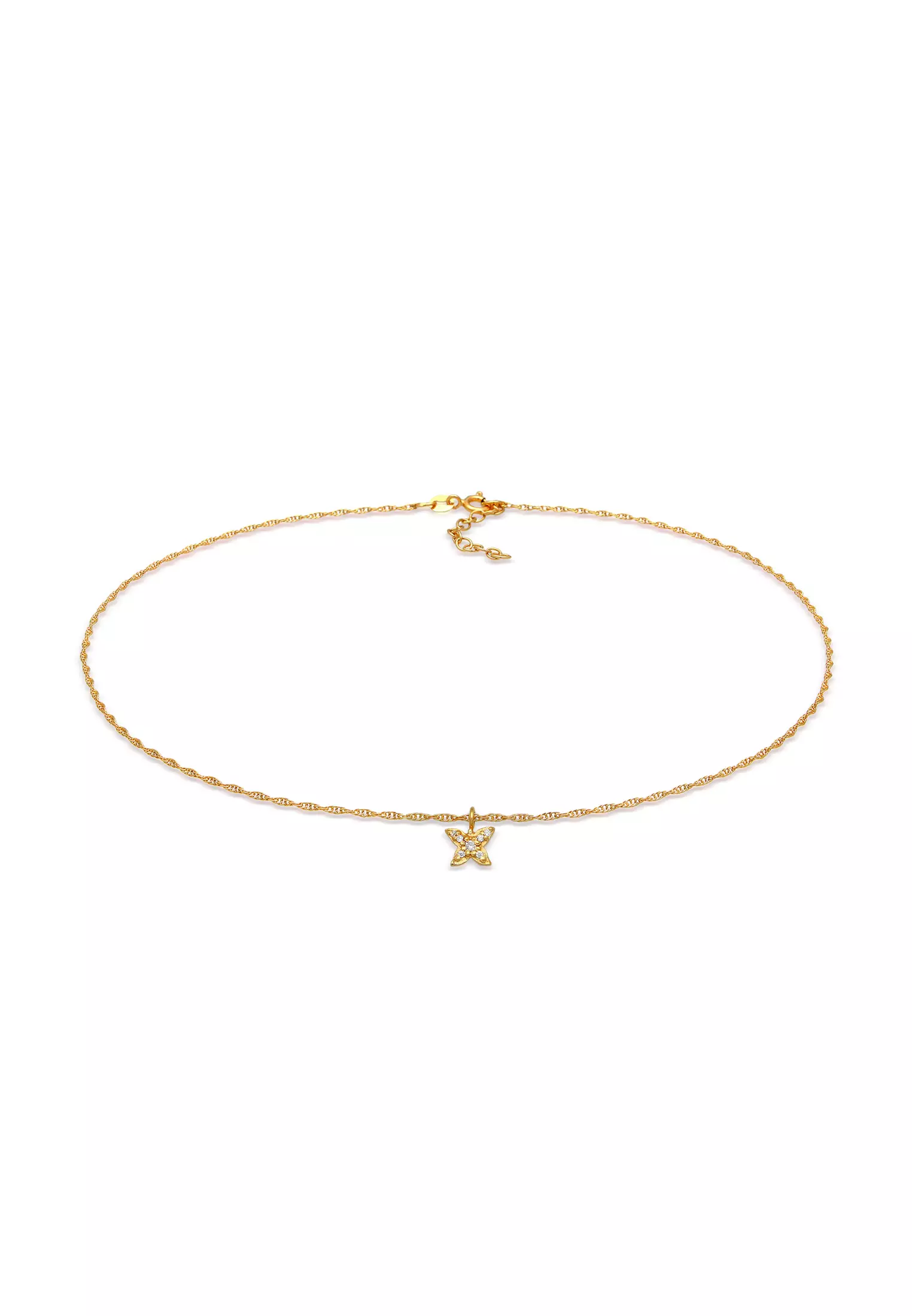 Buy Elli Germany Necklace Choker Butterfly Pendant Zirconia