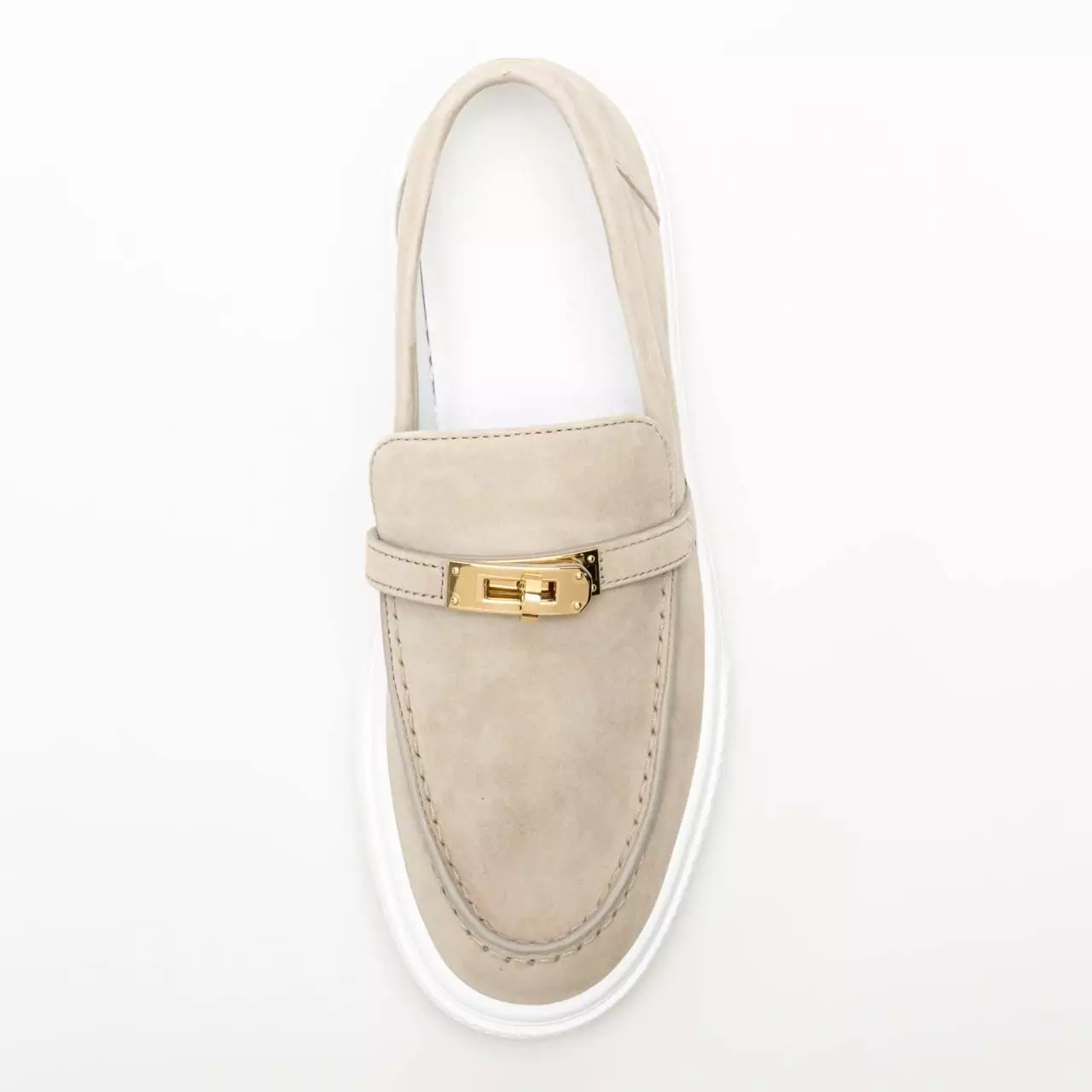 Game Suede Goatskin Slip-On Loafers Beige Esquisse Pbhw