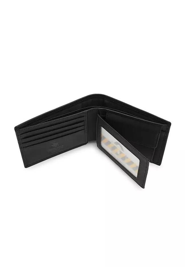 Men's Genuine Leather RFID Short Wallet - Black