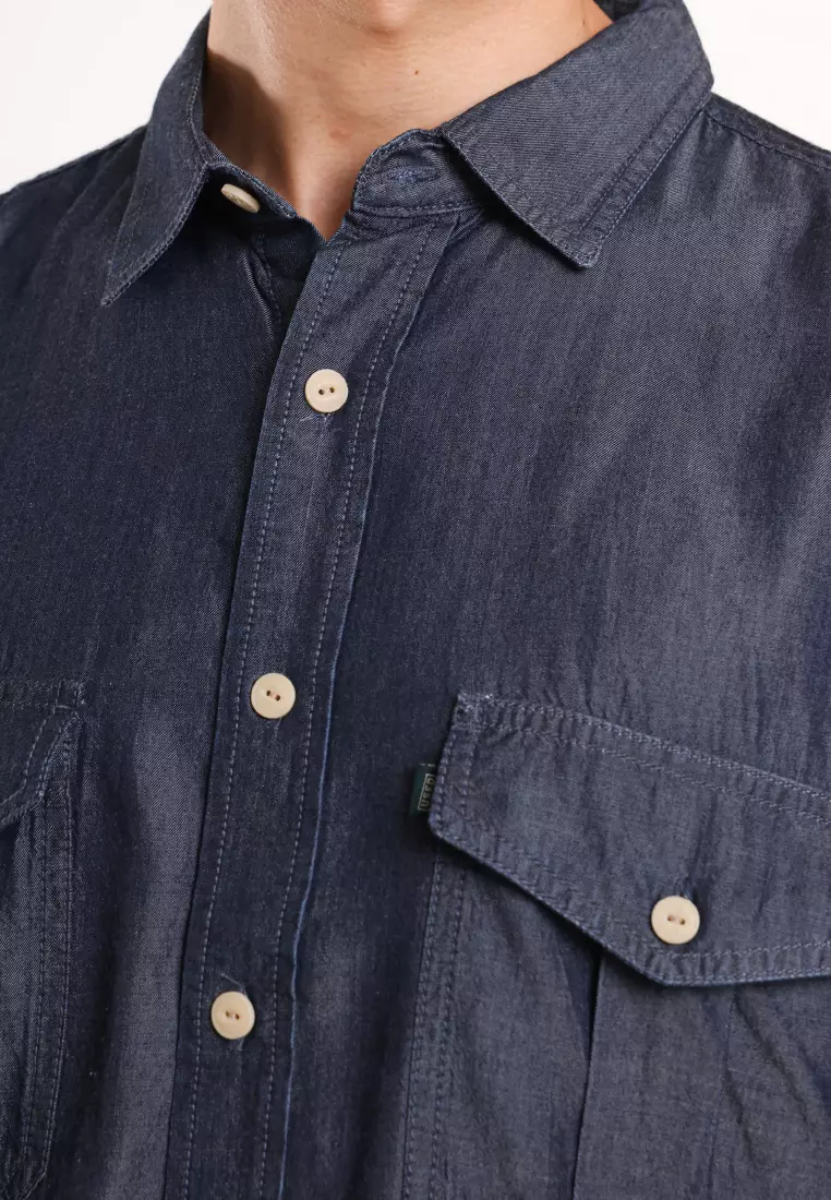 Used 1968 - Arzu Kemeja Pria Lengan Panjang Warna Denim