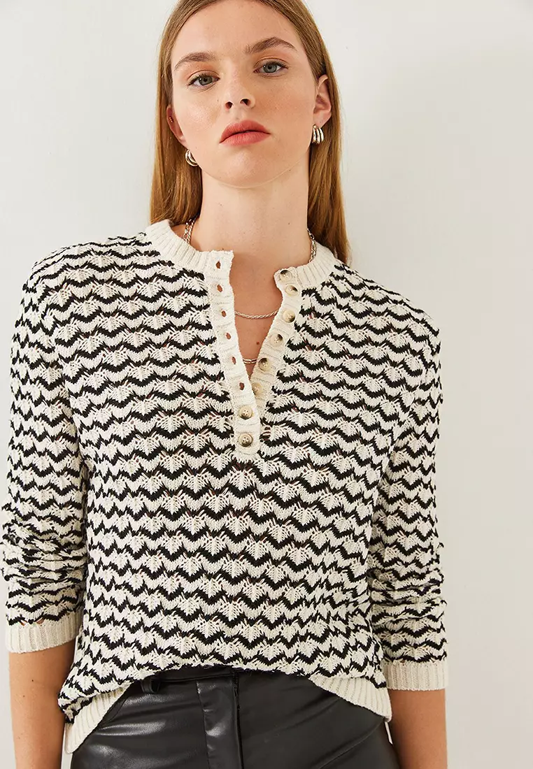 Women's Striped Plaid Knitwear Sweater 20246261