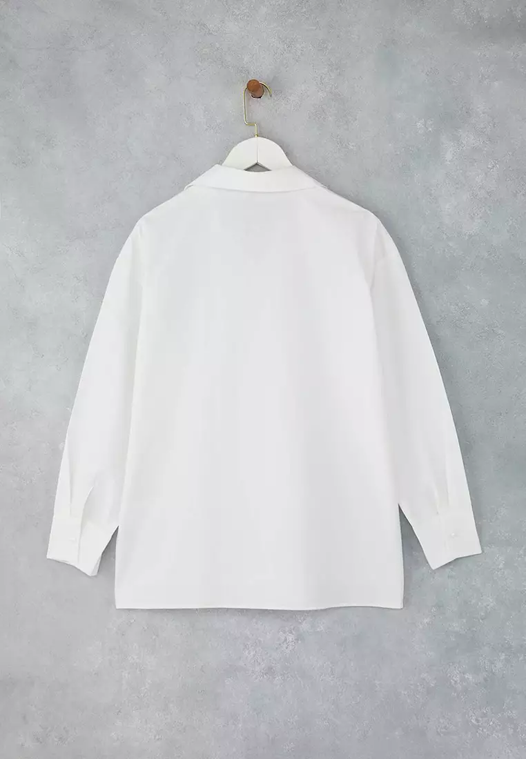 Plus Size Lace-Up Shirt