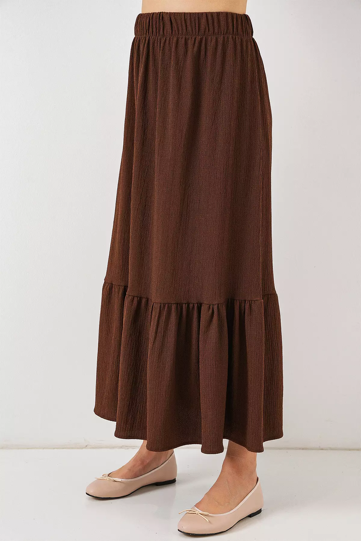 1886 Long Knitted Skirt - Brown