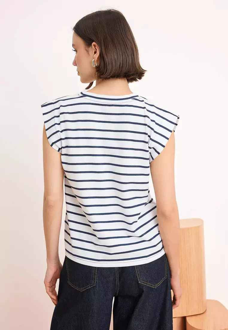 Dark Navy Blue Knitted T-Shirt Twoss2Ts21