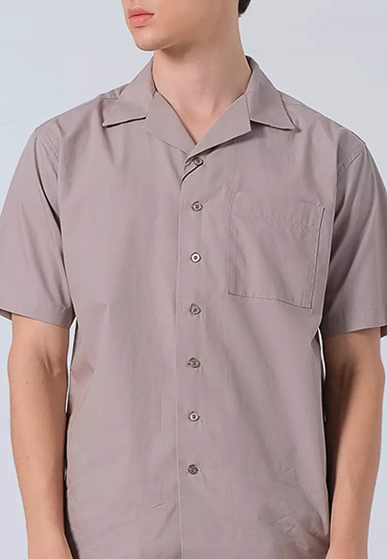 Kemeja Kerah Terbuka Lengan Pendek E051P21