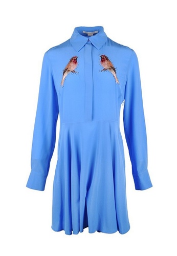 STELLA MCCARTNEY blue Stella McCartney Bird Embroidered Dress in Blue CB9FCAA7EDF649GS_1