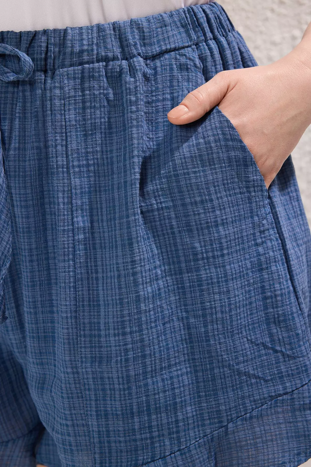 Wide Leg Linen Look Plus Size Shorts