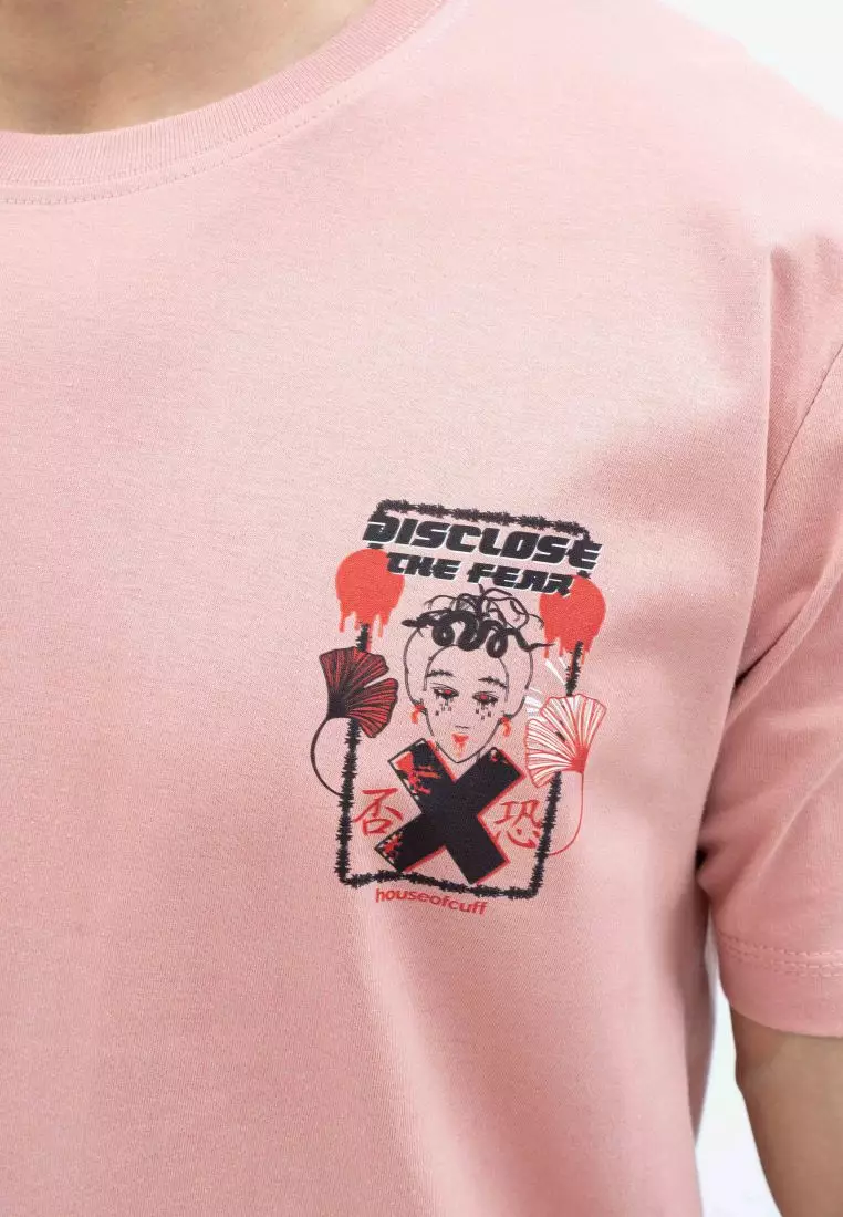 Houseofcuff T-shirt Kaos Motif Disclose Pendek Dusty Pink Size S-4XL