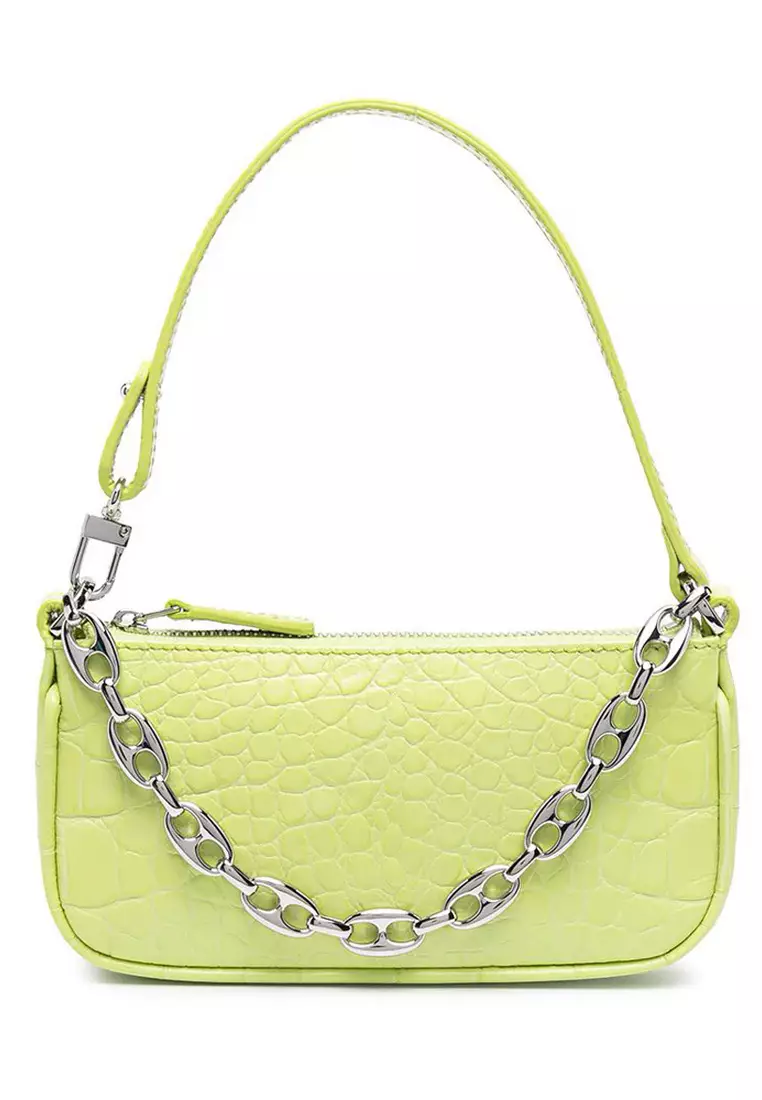 By Far By Far Mini Rachel Circular Croco Embossed Leather