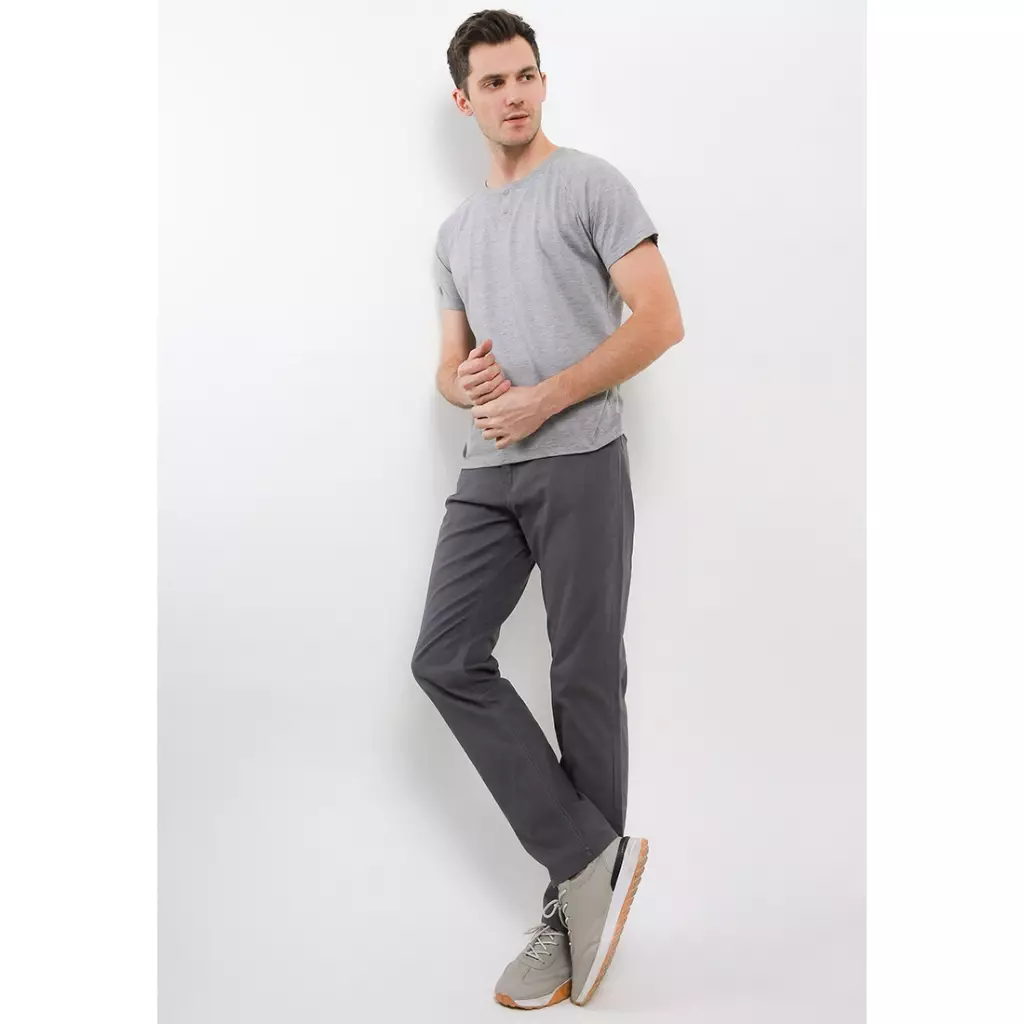 TRIPLE Celana Basic Stretch Regular Slim (304 858 DGR) - Dark Grey