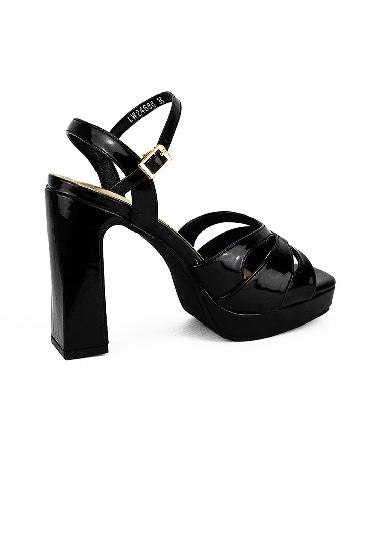 Women's Heeled Sandals LW 24686 Black C31