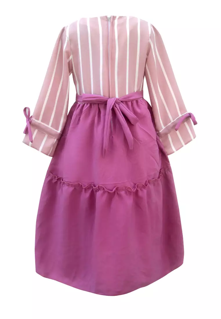 Two Mix Gamis Anak Perempuan Fashion Bahan Kain Wolvis + GRATIS Jilbab Anak 4149