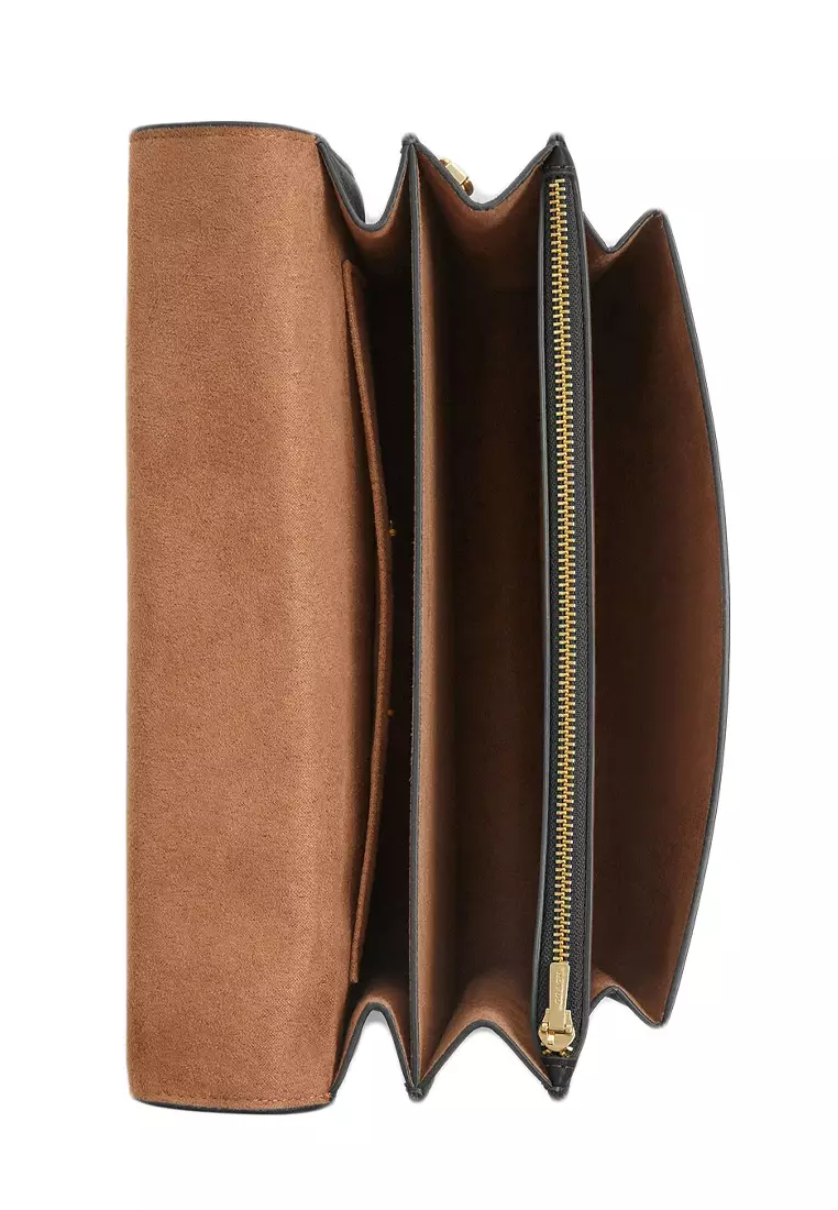 Klare Top Handle Bag In Signature Canvas - Walnut/Black