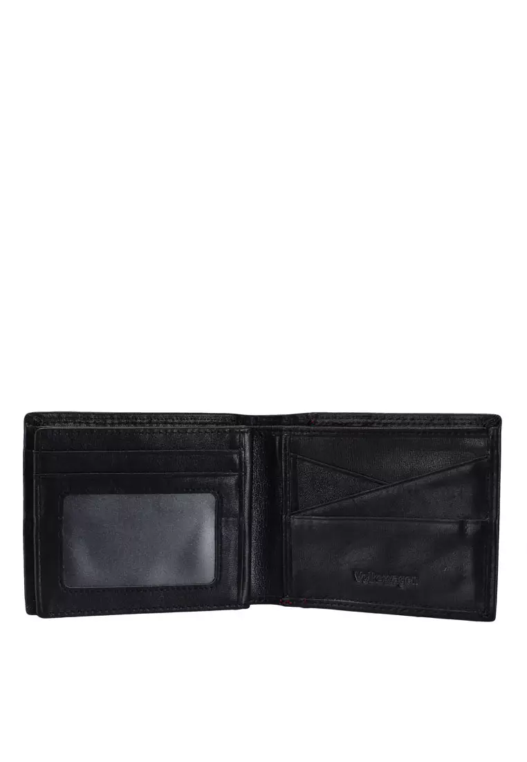 Men's RFID Genuine Leather Bi Fold Center Flap Short Wallet