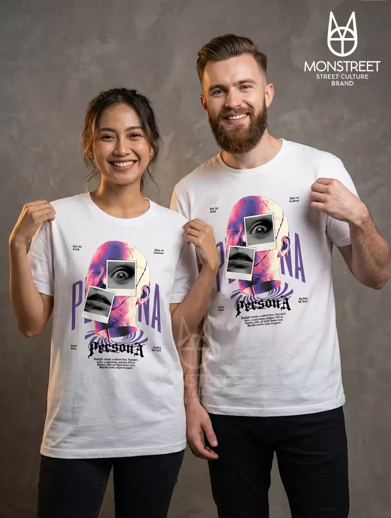 Monstreet Kaos Katun Combed 24S Grafis Reguler Fit Putih Tshirt UTR139 Cotton Combed 24S Graphic Tshirt Regular Fit White Tshirt
