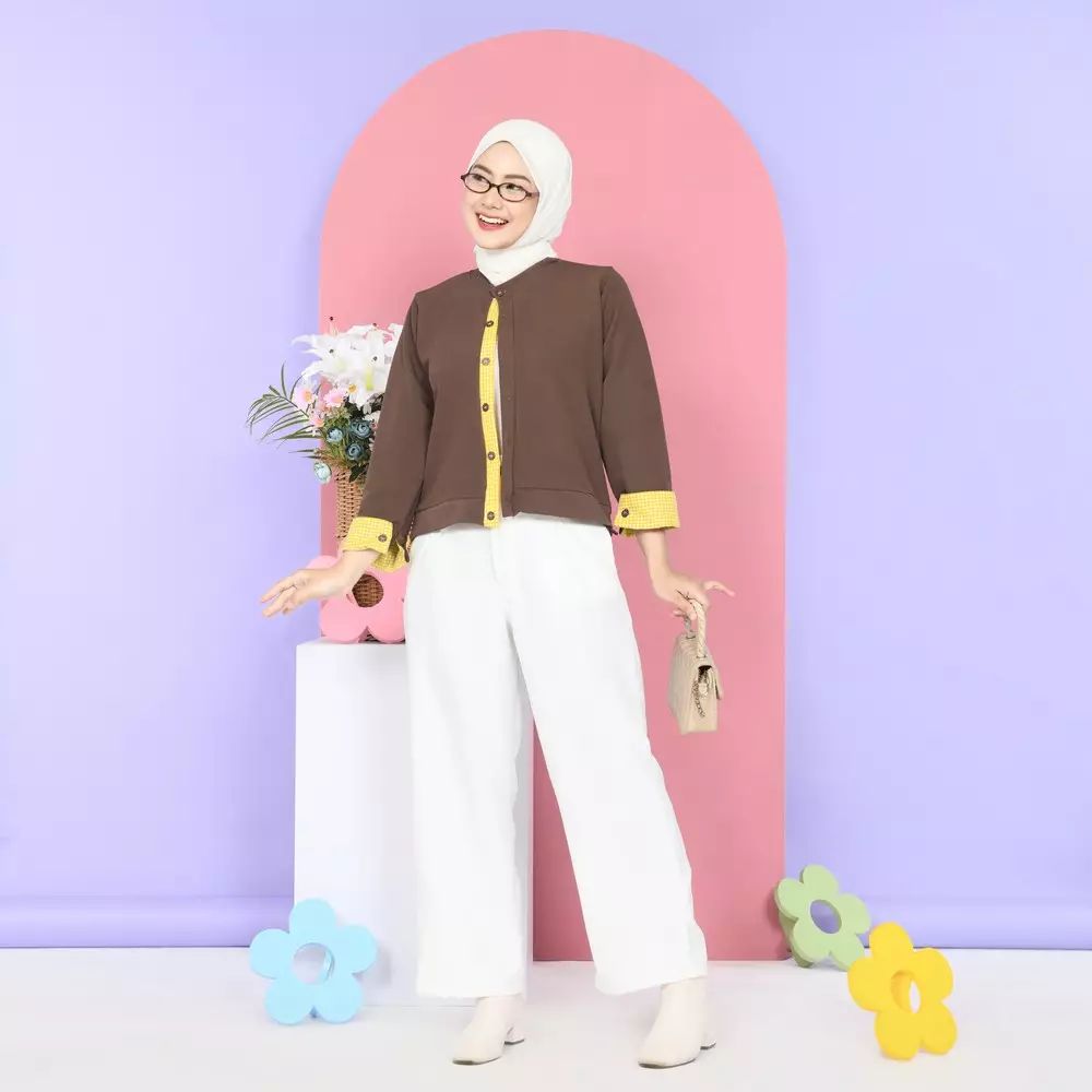 Listy Cardigan Knit - Mahogany M19623 R33S2