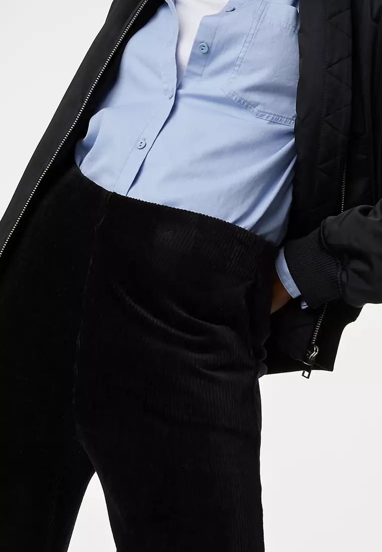 Cord Wide Leg Ankle Grazer Trousers