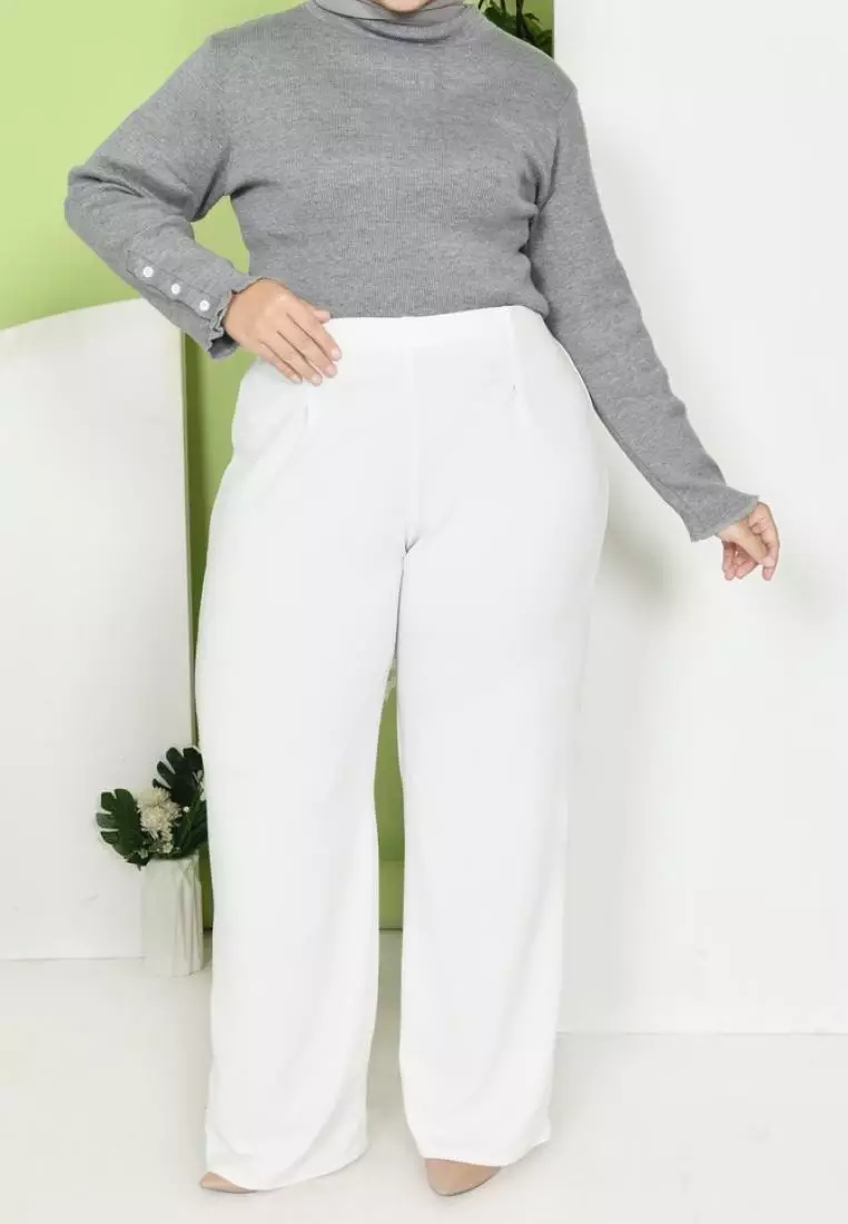 Kama Highwaist Loose Pants - Broken White M19322 R83S4 (L-XL)