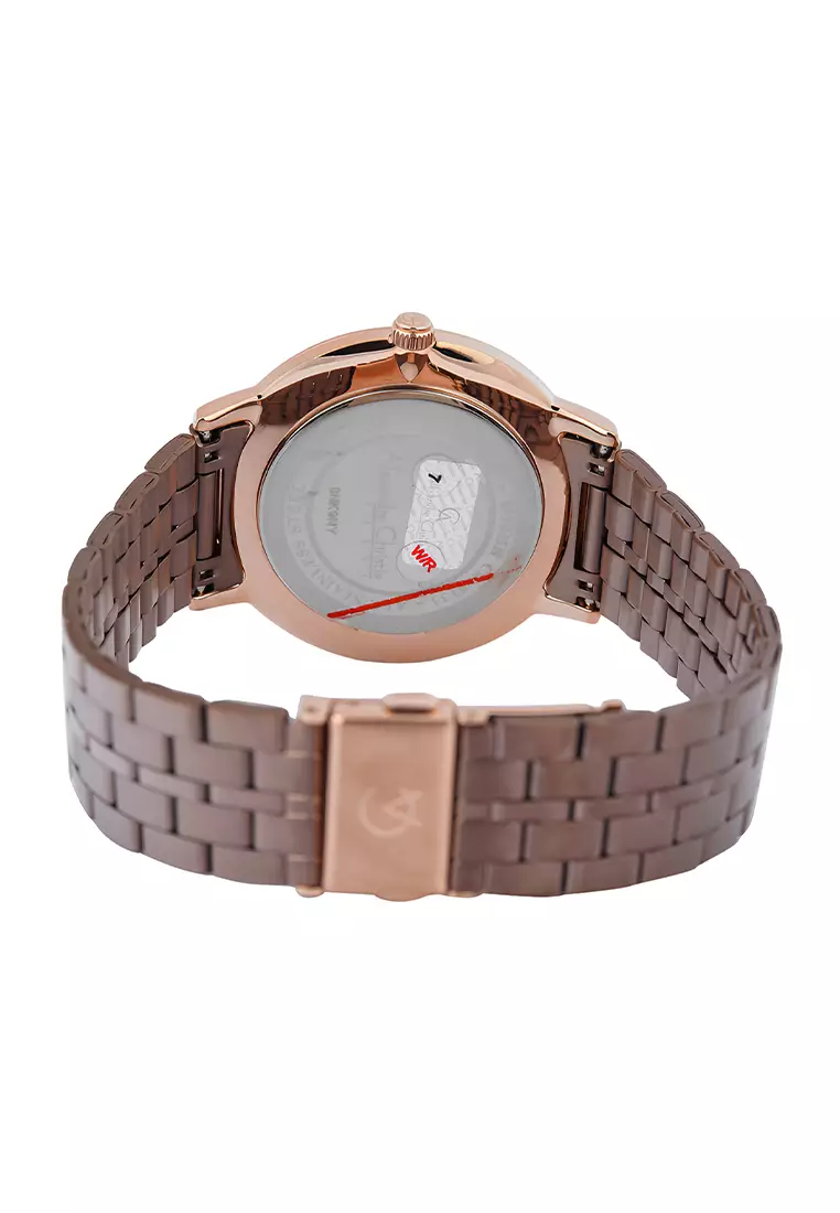 Jam Tangan Pria Alexandre Christie Classic Steel AC 8692 MHBROBO Brown Stainless Steel