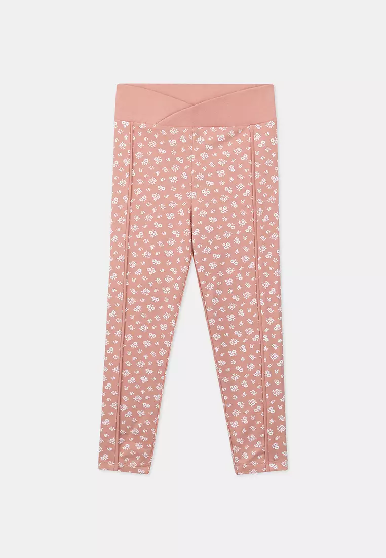 Pink Floral Print Leggings