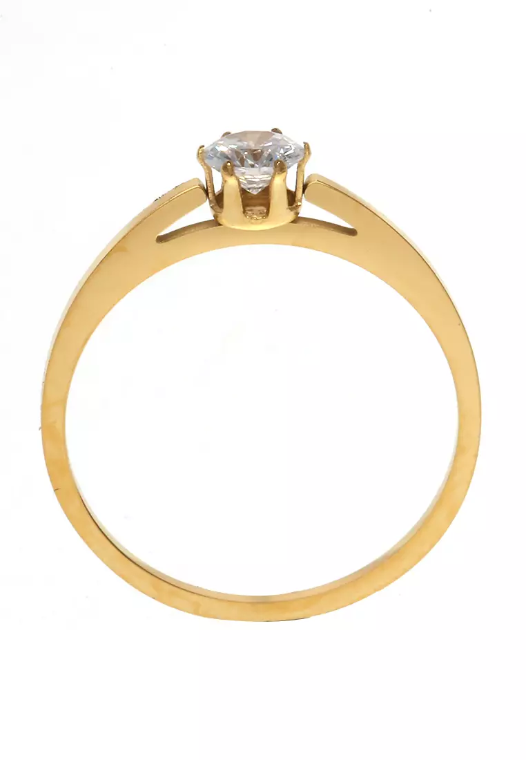 Cincin Diamond Aksesoris Wanita Fashion Ring Premium Quality - Gold