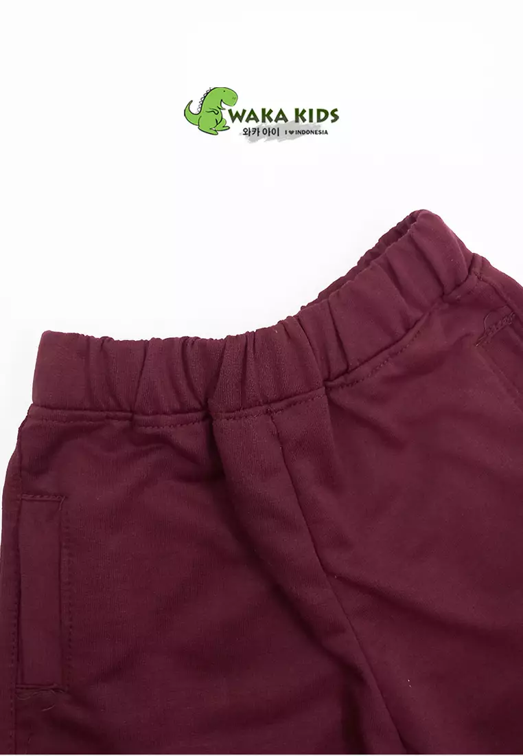 Wakakids Celana Pendek Anak Unisex Polos Basic Short Pants 4368 Vench Maroon