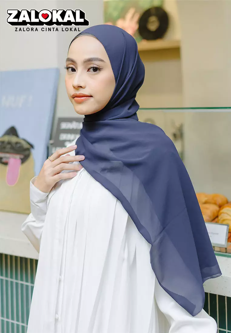 Bawal Eyelash Shawl Navy