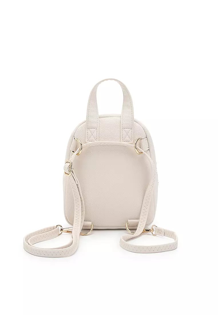 Women's 2-Way Backpack / Crossbody Bag / Sling Bag (Tas Ransel Wanita & Tas Punggung Wanita / Tas Selempang Wanita) - Krem