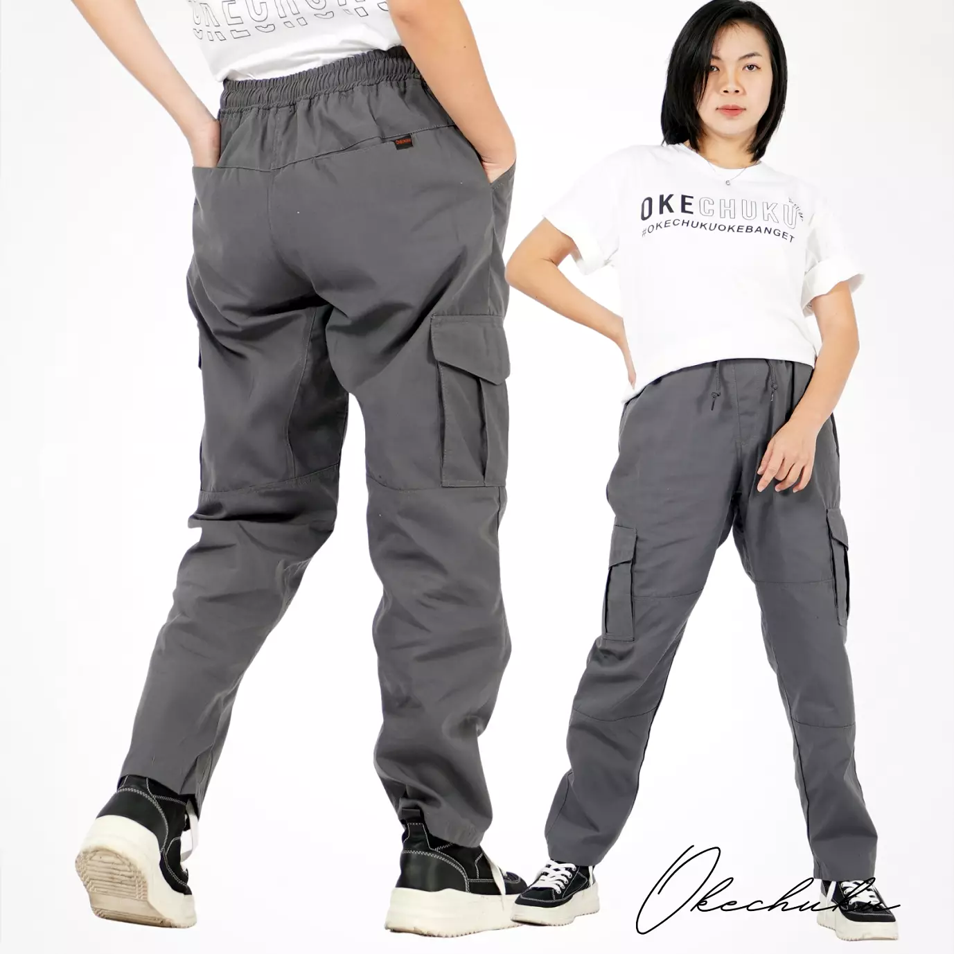  DESSY Celan Cargo Wanita Cargo Pants Wanita Celana Tactical - ABU