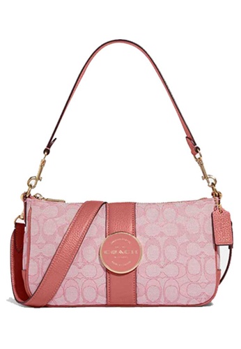 Coach pink COACH Lonnie Baguette In Signature Jacquard EF85AACFF32ABAGS_1