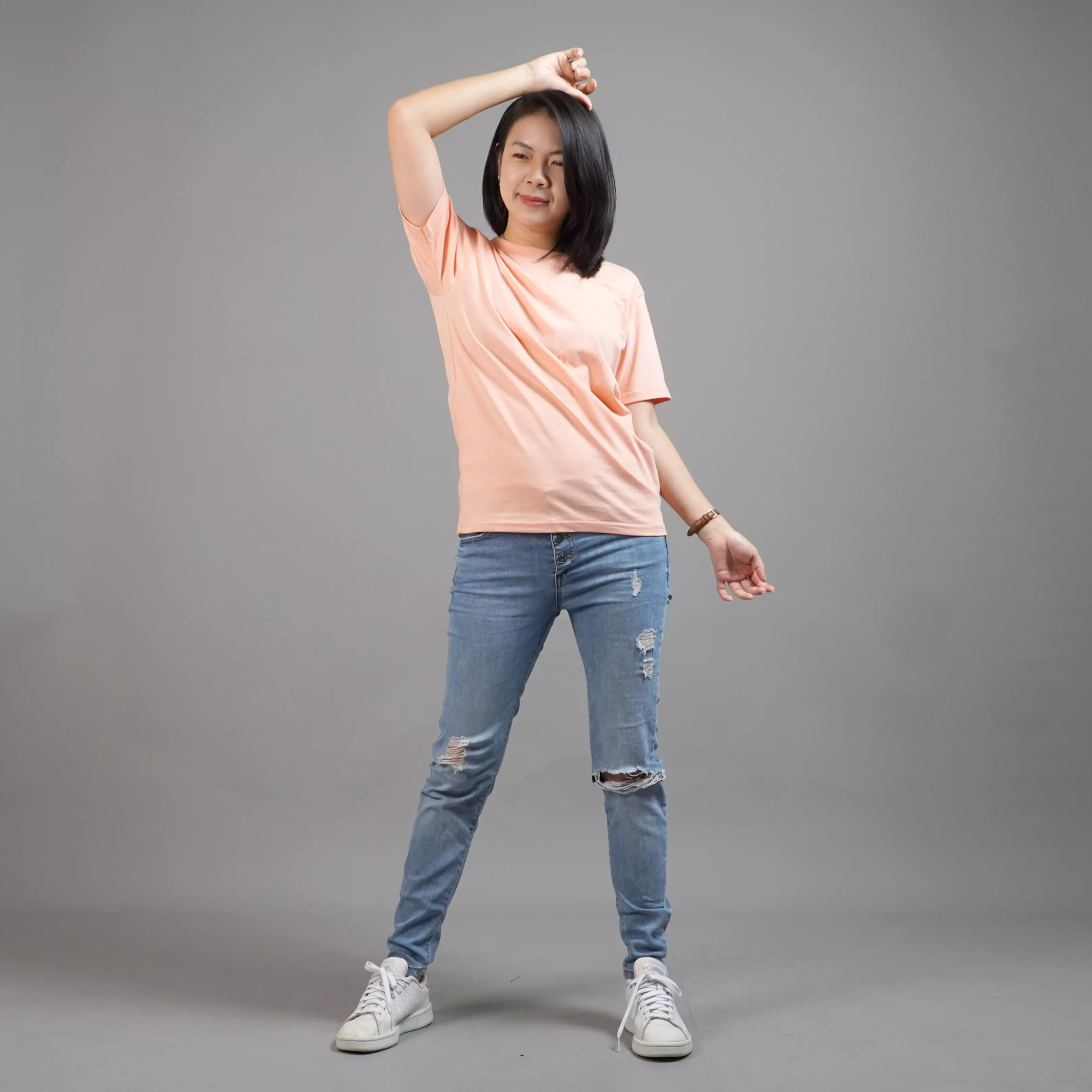 UNILO Size S-BIG Kaos Polos Wanita Basic TShirt Cotton - Peach