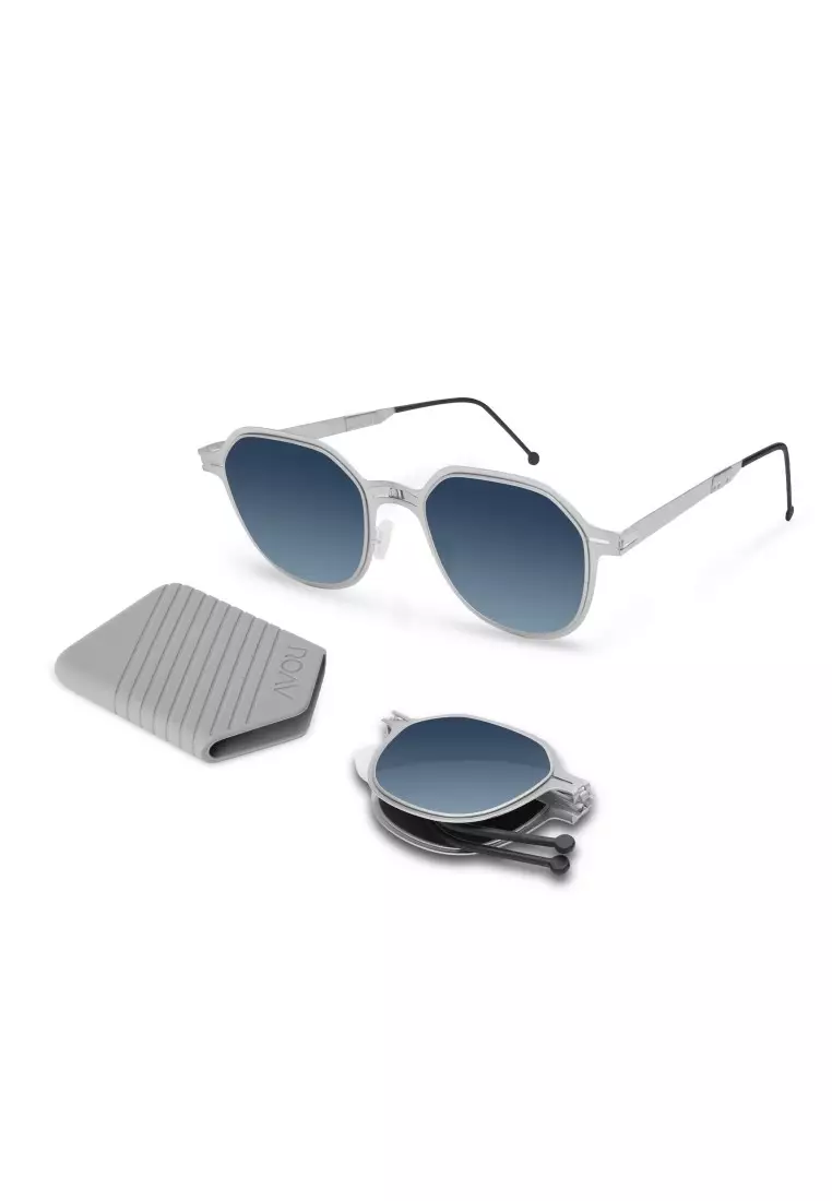 ROAV超輕極薄摺疊式太陽眼鏡 DEAN 8109 Brush Silver / Blue Gradient  11.43