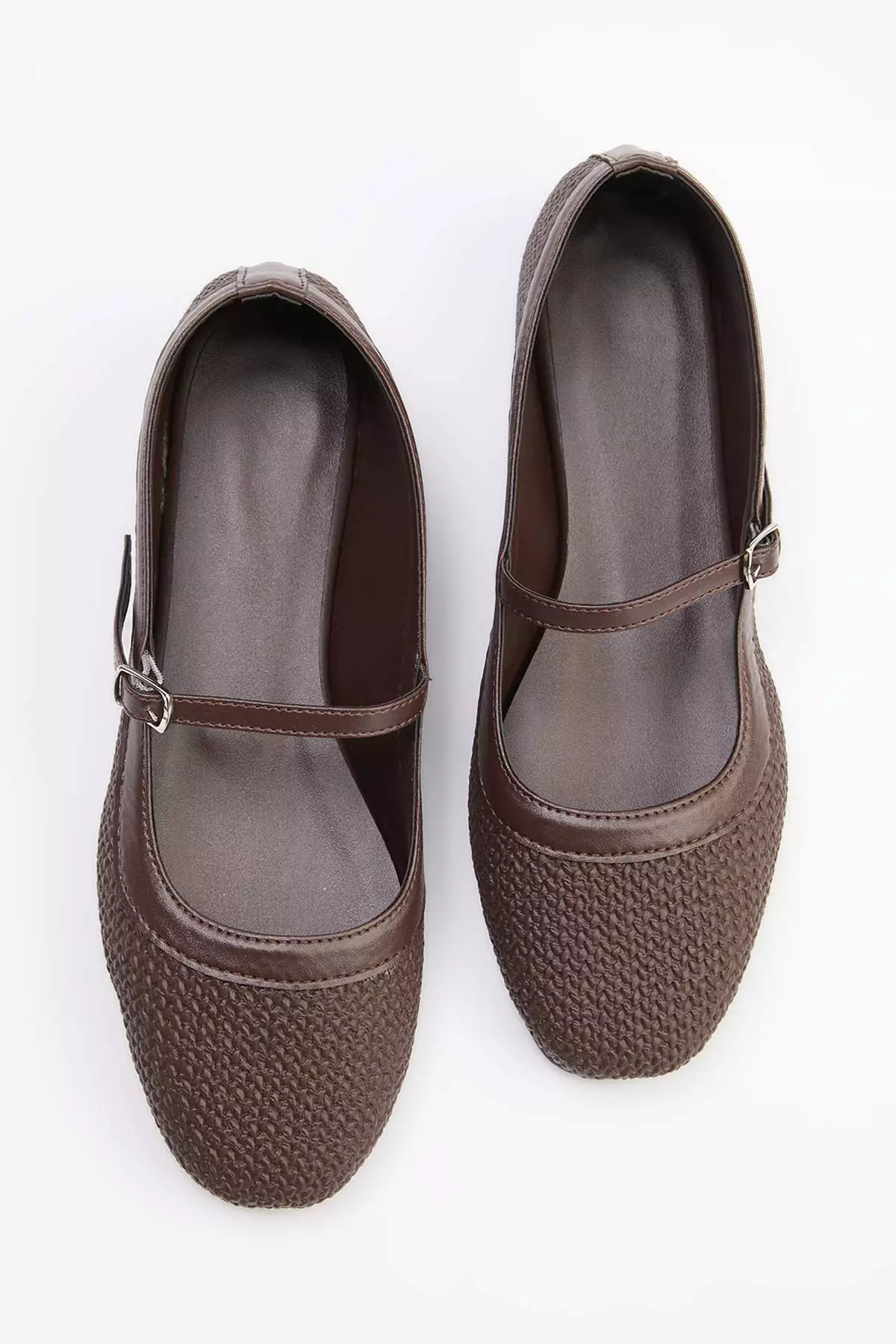 Trendyol Brown Mary Jane Ballet Flats