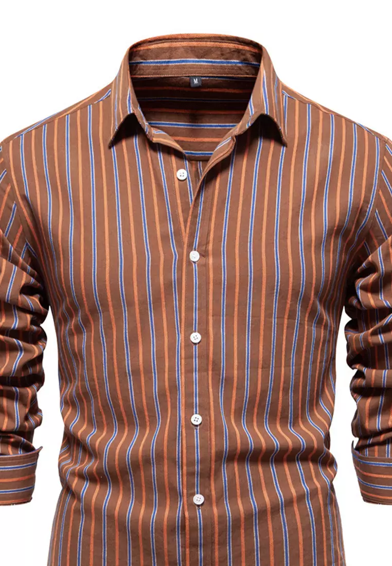 Black and white striped hotsell shirt with brown boots