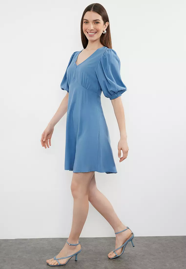 Puff Sleeve Mini Dress