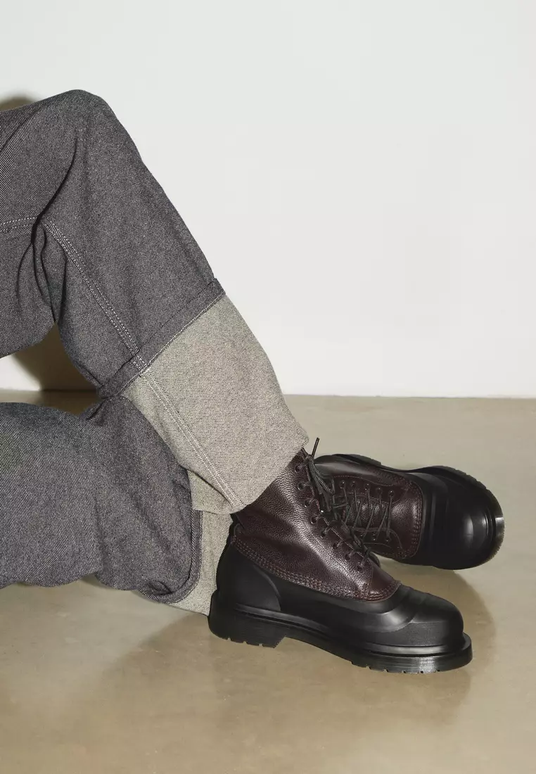 1460 Fleece Lined Leather Sub Black Oxblood Boots Men