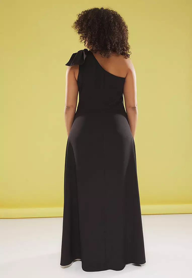 Black Bowknot One Shoulder Woven Evening/Night/Graduation/Engagement Dress Tbbss25Ah00053