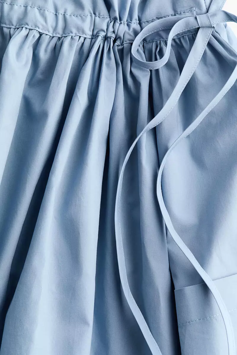 Drawstring-waist cotton dress