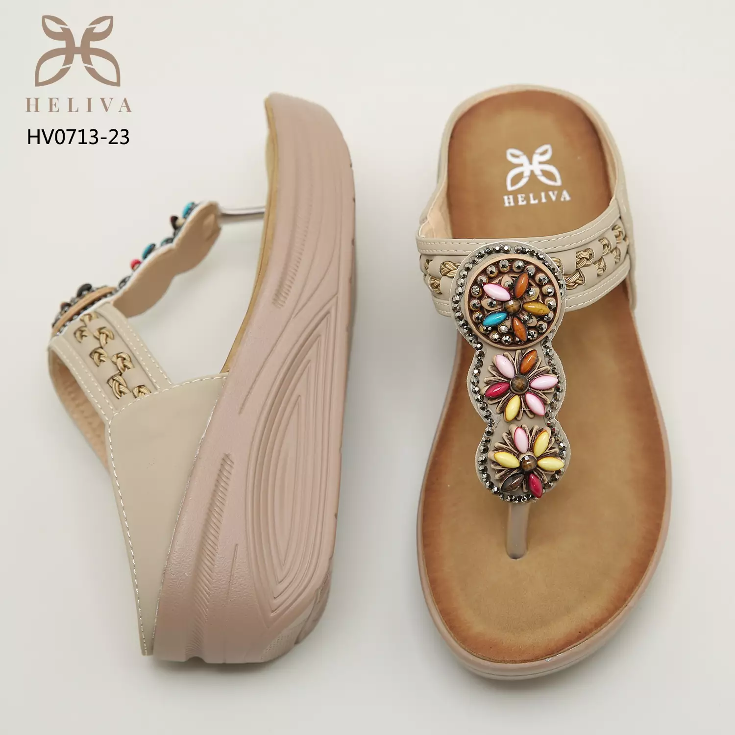 Heliva Adela Sandal Wedges Suede Accessories Jewerly