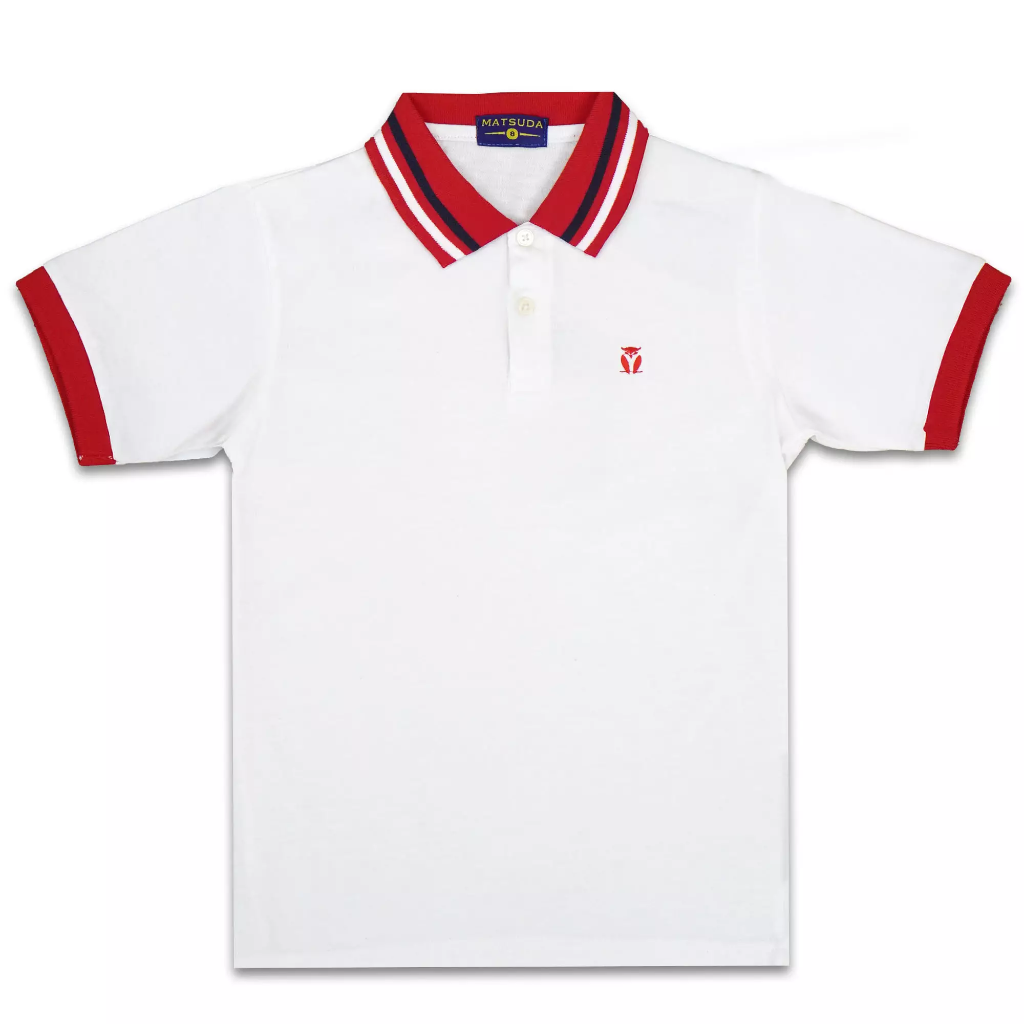 Matsuda baju kaos polo anak laki laki katun umur 2-12 Toby White