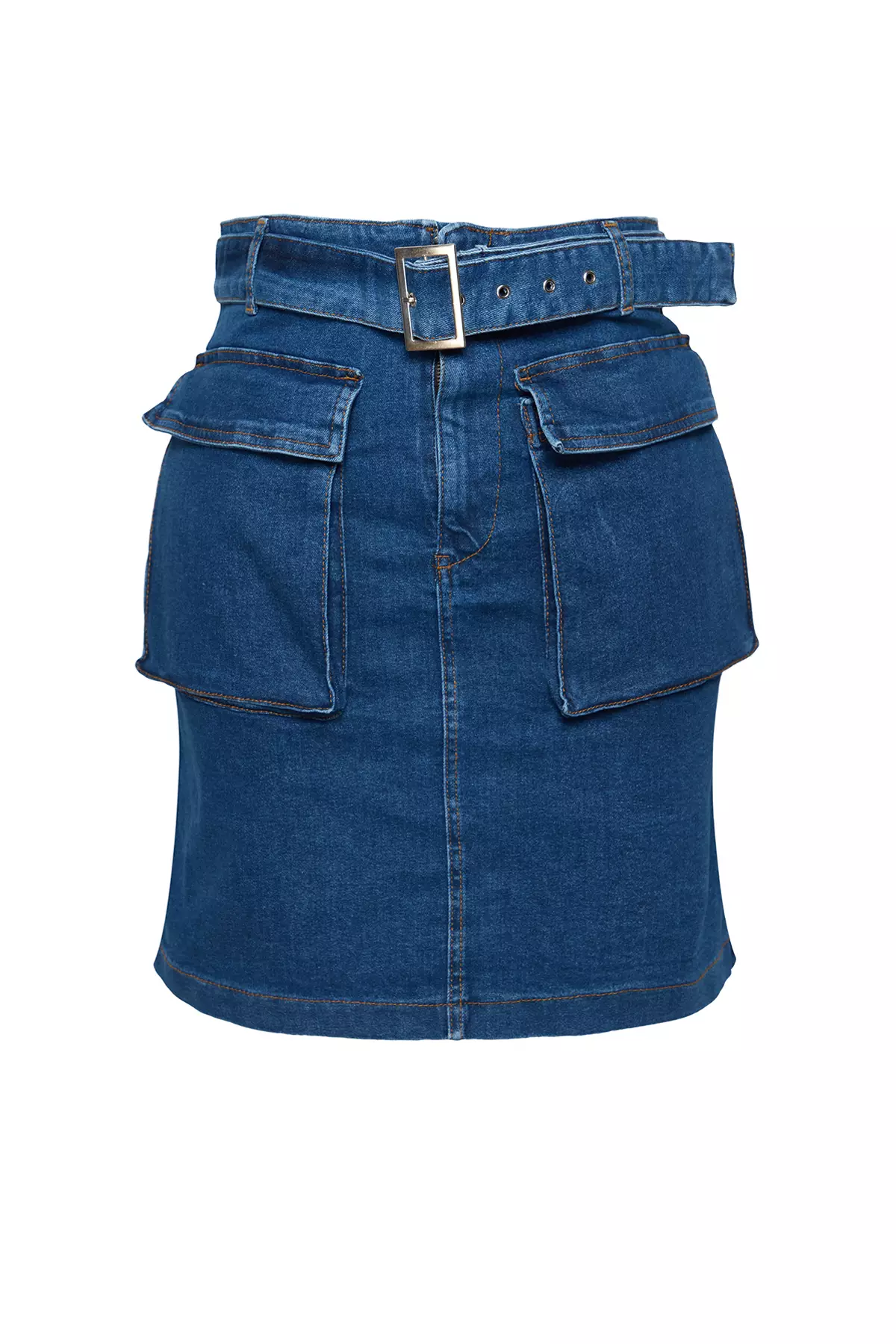Buy Trendyol Plus Size Blue A line Comfort Denim Skirt 2024 Online