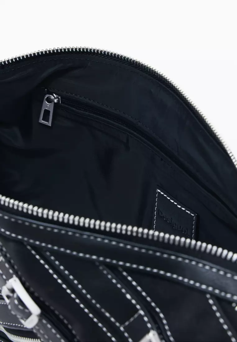 Small faux leather bag with buckles