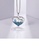 Glamorousky blue 925 Sterling Silver Fashion Creative Enamel Heart Lake Leaf Pendant with Blue Topaz and Necklace ADF54AC88DC6A6GS_3