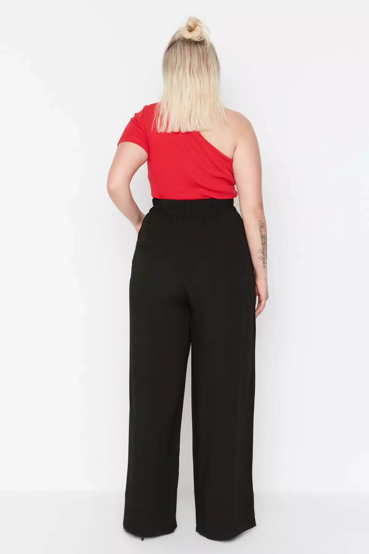 Plus Size Woven Viscose Trousers
