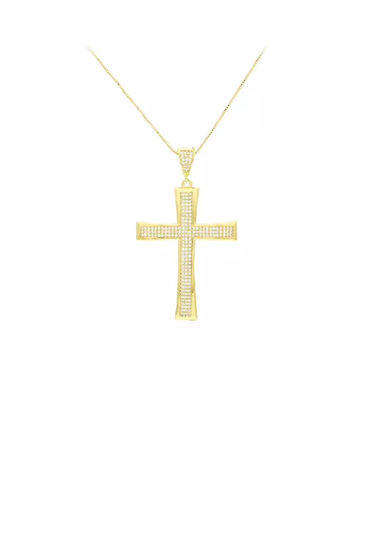 Gold cross pendant online sale